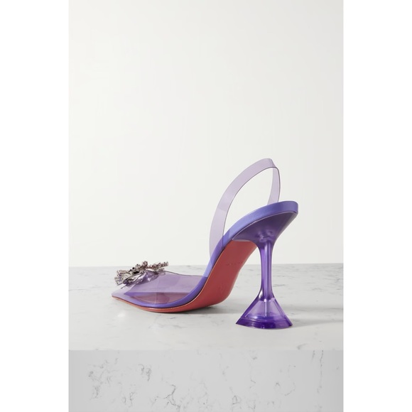 NIB! AMINA MUADDI Begum Crystal-embellished PVC Slingback Pumps - Picture 8 of 8